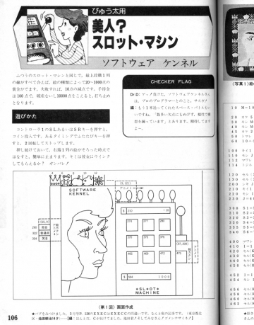 マイコンBASICマガジン1983年4月号掲載「美人？スロット・マシン」