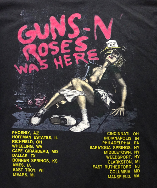 's GUNS N' ROSES "APPETITE FOR DESTRUCTION" TOUR T SHIRT "DEAD